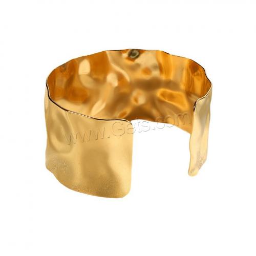 Stainless Steel Cuff Bangle, 304 Stainless Steel, plated, for woman, golden, It is 31mm wide and 63mm in diameter 