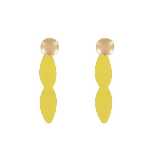 Eisen Stud Ohrring, Spritzlackierung, Modeschmuck & für Frau, gelb, 73x15mm, verkauft von Paar