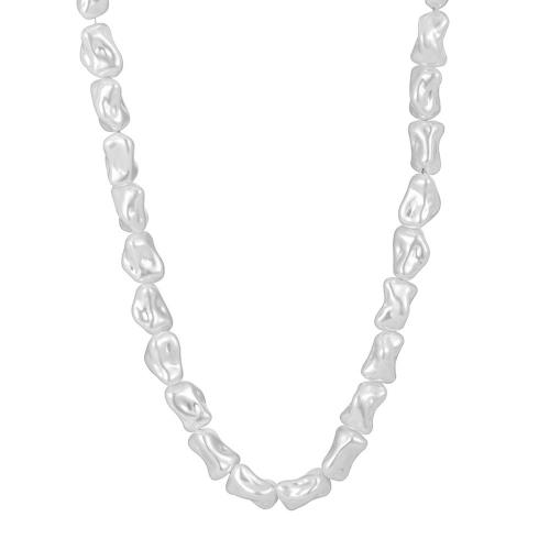 Collier de perles en plastique, perle de plastique, avec 6cm chaînes de rallonge, bijoux de mode & unisexe Environ 50 cm, Vendu par brin