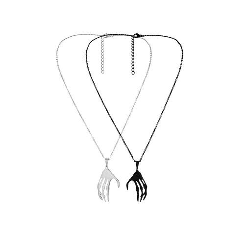 Paar Edelstahl Halskette, 304 Edelstahl, mit Verlängerungskettchen von 5cm, 2 Stück & Modeschmuck & unisex, 20x36mm, Länge:ca. 44 cm, ca. 48 cm, verkauft von setzen