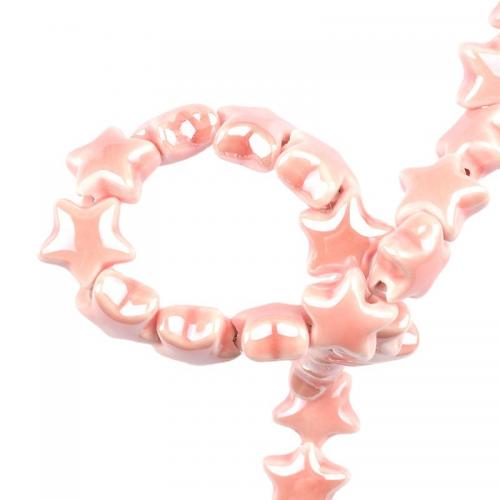 Perlmuttartige Porzellan Perlen, Stern, DIY, keine, 14x7.5mm, Bohrung:ca. 2.5mm, ca. 100PCs/Tasche, verkauft von Tasche