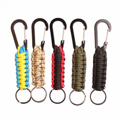 Fashion Carabiner Key Ring, Nylon, with 201 Stainless Steel & Aluminum, portable & Unisex 165mm 