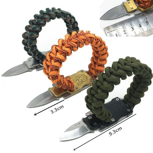 Parachute Cord Survival Bracelet, with 201 Stainless Steel, portable & hardwearing & Unisex 