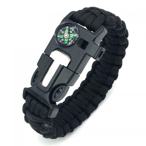 Parachute Cord Survival Bracelet, with Steel, portable & multifunctional & with compass & Unisex [