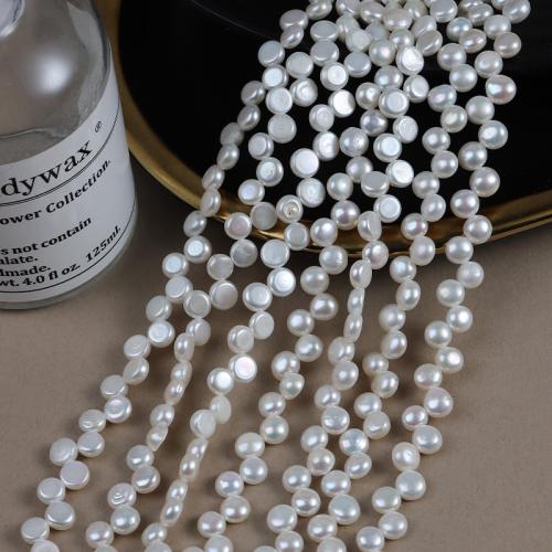 Keishi 培養した淡水の真珠, 天然有核フレッシュウォーターパール, 圭司, DIY, ホワイト, Length about 6-7mm, 長さ:約 38 センチ, 売り手 ストランド