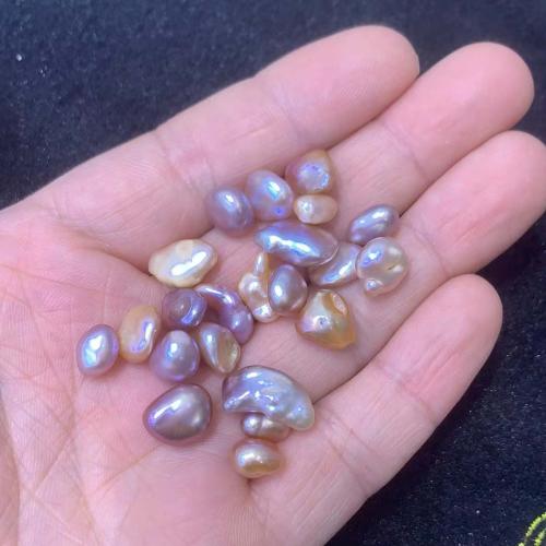 No Hole Cultured Freshwater Pearl Beads, irregular, DIY, mixed colors, Length about 8-10mm 