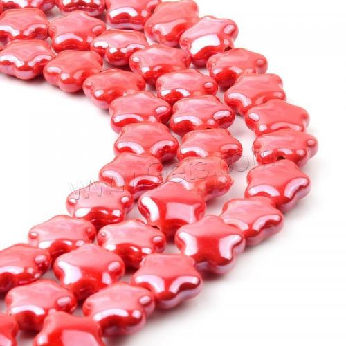 Perlmuttartige Porzellan Perlen, Stern, DIY, keine, 15mm, Bohrung:ca. 2mm, ca. 100PCs/Tasche, verkauft von Tasche