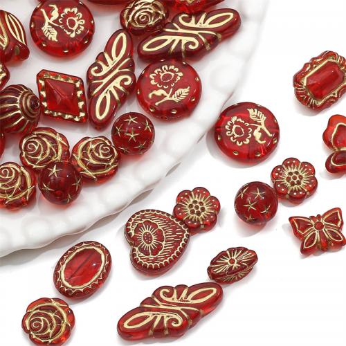 Acryl Schmuck Perlen, DIY & verschiedene Größen vorhanden, rot, verkauft von Tasche