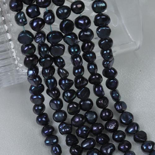 Keishi 培養した淡水の真珠, 天然有核フレッシュウォーターパール, 圭司, DIY, ブラック, Length about 8-9mm, 長さ:約 35 センチ, 売り手 ストランド