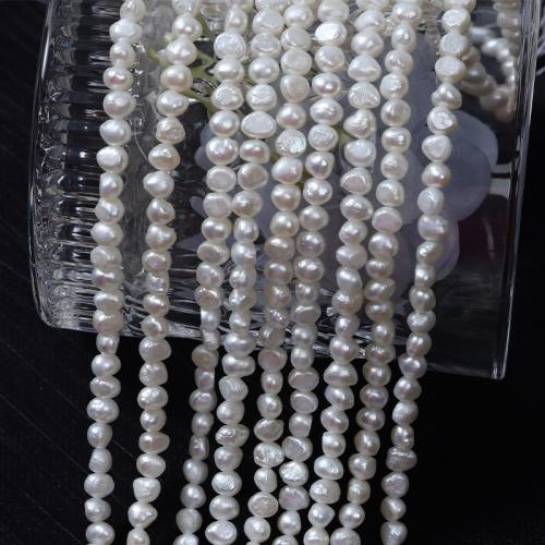 Keshi Cultured Freshwater Pearl Beads, DIY, white, Length about 5-6mm Approx 40-41 cm 