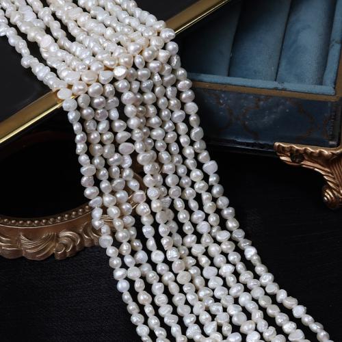 Keshi Cultured Freshwater Pearl Beads, DIY, white, Length about 5-6mm Approx 40-41 cm 