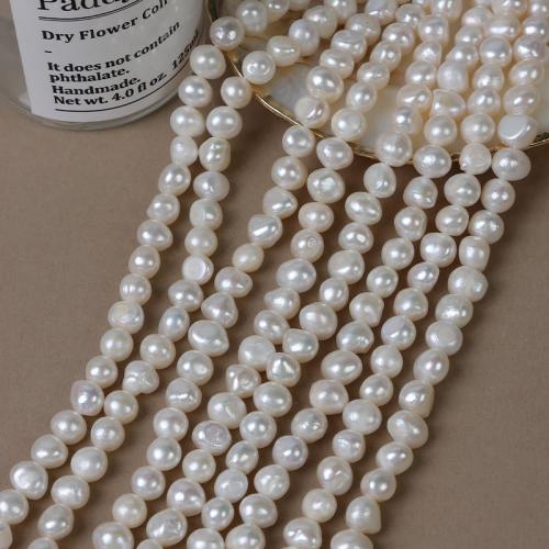Keishi 培養した淡水の真珠, 天然有核フレッシュウォーターパール, 圭司, DIY, ホワイト, Length about 8-9mm, 長さ:約 35 センチ, 売り手 ストランド