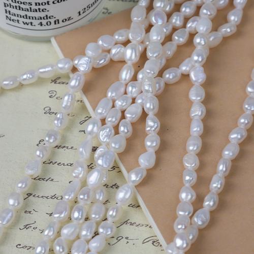 Keshi Cultured Freshwater Pearl Beads, DIY, white, Length about 6mm,Hight about 7-8mm Approx 35 cm 