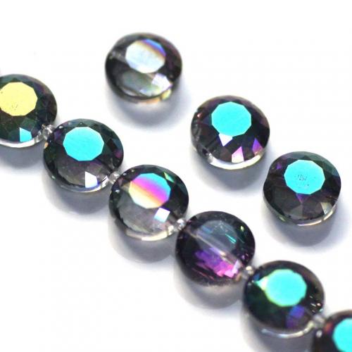 Fashion Crystal Beads, Flat Round, DIY & faceted, multi-colored 