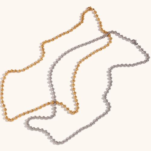Edelstahl -Strickjacke-Ketten -Halskette, 316 L Edelstahl, Vakuum-Ionen-Beschichtung, Modeschmuck & für Frau, keine, Länge:ca. 55 cm, verkauft von Strang