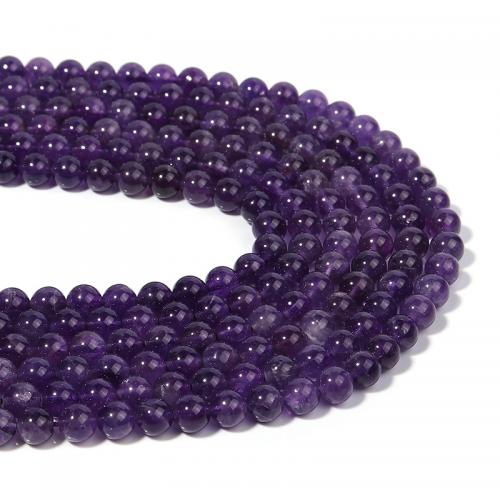 Natural Amethyst Beads, Round, DIY purple 