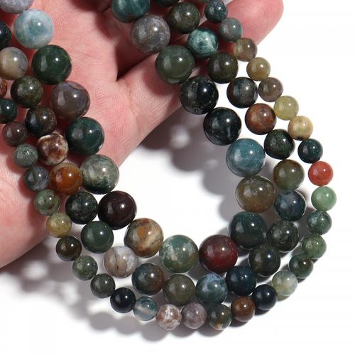 Natürliche Indian Achat Perlen, Indischer Achat, rund, DIY & verschiedene Größen vorhanden, gemischte Farben, verkauft von Strang