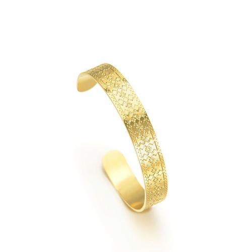 Stainless Steel Cuff Bangle, 304 Stainless Steel, 14K gold plated, fashion jewelry & for woman mm 
