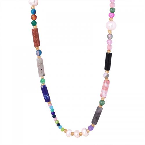 Gemstone Necklaces, Natural Stone, with 7cm extender chain, fashion jewelry & for woman Approx 43 cm 