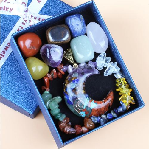 Подарочные наборы ювелирных украшений, Полудрагоценный камень, ювелирные изделия моды, разноцветный продается Box