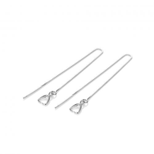 Sterling Silver Earring Drop Component, 925 Sterling Silver, plated, DIY & box chain 