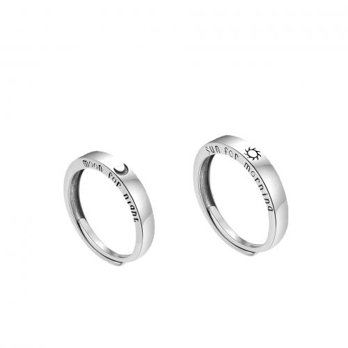 925er Sterling Silber Paar- Ring, platiniert, einstellbar & verschiedene Stile für Wahl, Größe:6-10, verkauft von PC