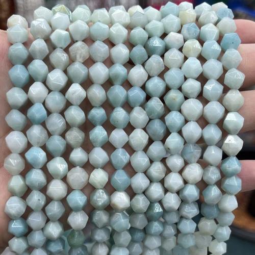 Amazonit Perlen, DIY & facettierte, himmelblau, 8mm, Länge:ca. 38 cm, verkauft von Strang