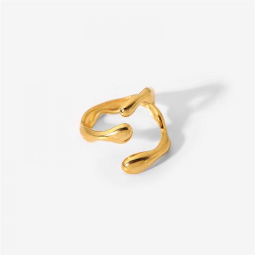 Stainless Steel Finger Ring, 304 Stainless Steel, 18K gold plated, fashion jewelry & for woman, 19.7mm 