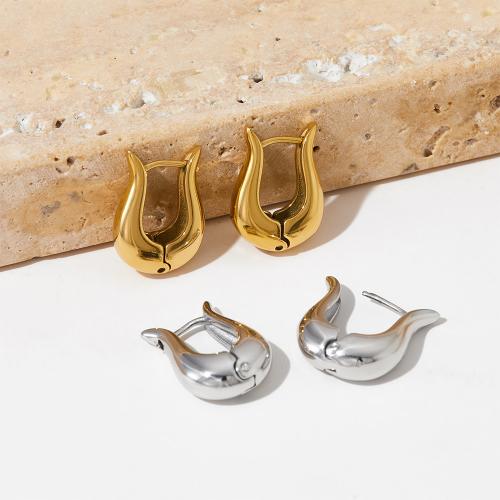 Edelstahl Baumeln Ohrring, 304 Edelstahl, Vakuum-Ionen-Beschichtung, Modeschmuck & für Frau, keine, 13x18mm, verkauft von Paar