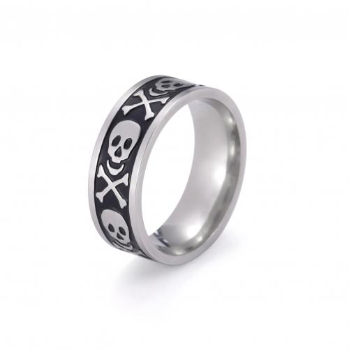Enamel Stainless Steel Finger Ring, 304 Stainless Steel, fashion jewelry & Unisex  