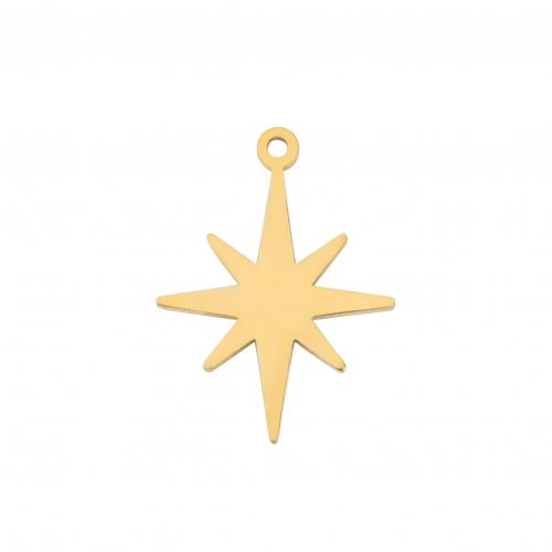 Stainless Steel Pendants, 304 Stainless Steel, Eight Point Star, Vacuum Ion Plating, DIY 