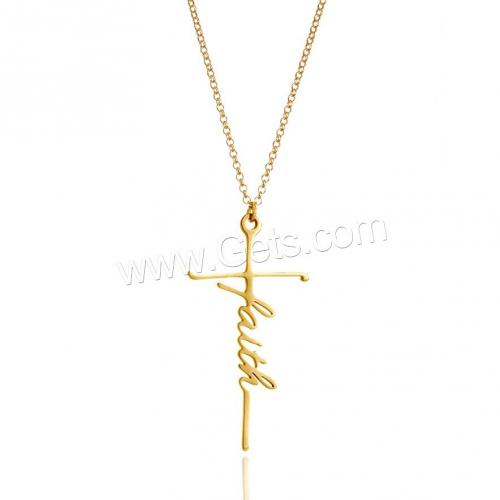 Zinc Alloy Necklace, with 2inch extender chain, Cross, plated & for woman Inch 