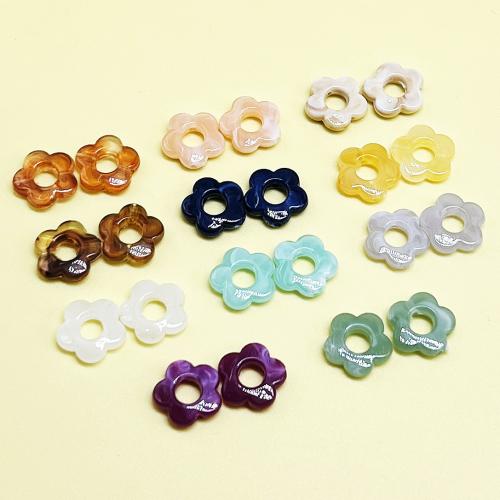 Acrylic Jewelry Beads, Flower, injection moulding, DIY & hollow 14mm 