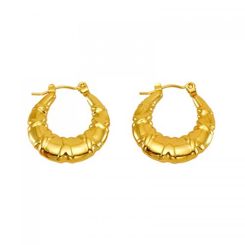 Edelstahl Baumeln Ohrring, 304 Edelstahl, 18K vergoldet, Modeschmuck & verschiedene Stile für Wahl & für Frau, goldfarben, verkauft von Paar
