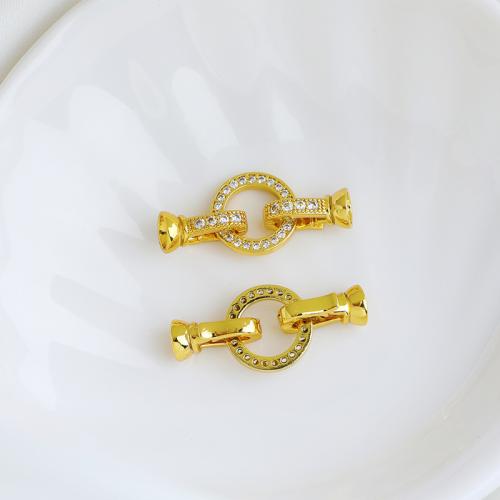 Brass Clasp Findings, DIY & micro pave cubic zirconia 30mm 