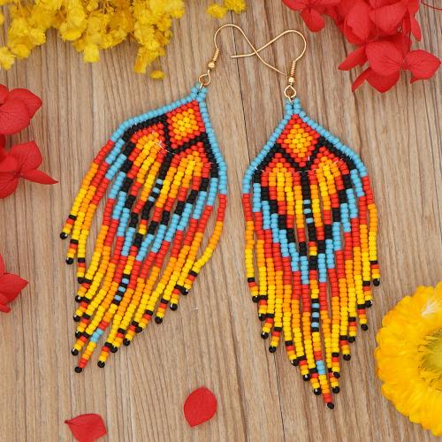 Glass Seed Beads Earring, Seedbead, fashion jewelry & for woman, mixed colors 