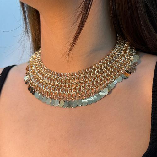 Eisen Fertigprodukte Halskette, mit Verlängerungskettchen von 8cm, Modeschmuck, goldfarben, Länge:37.5 cm, verkauft von PC