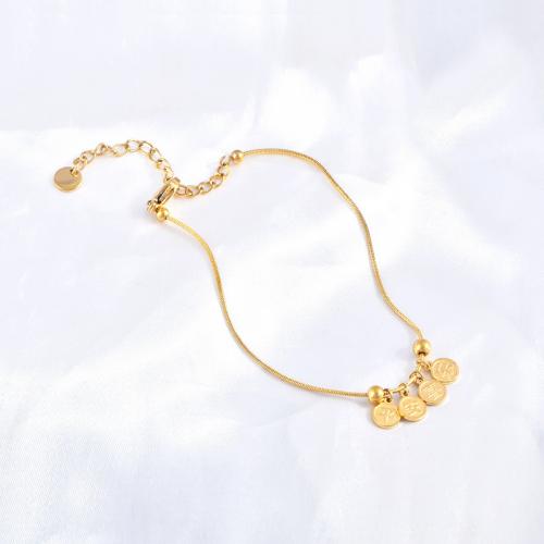 Titane bracelet en acier et bracelet, Acier titane, avec 5CM chaînes de rallonge, Placage, pour femme, doré Environ 16 cm, Vendu par PC