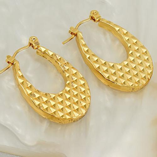 Edelstahl Baumeln Ohrring, 304 Edelstahl, 18K vergoldet, Modeschmuck & für Frau, goldfarben, 28x18mm, verkauft von Paar
