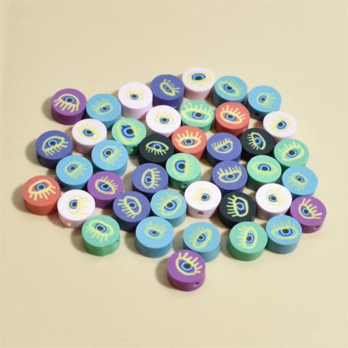 Perles bijoux Fimo , argile de polymère, Plat rond, DIY, plus de couleurs à choisir, 10mm, Environ Vendu par sac