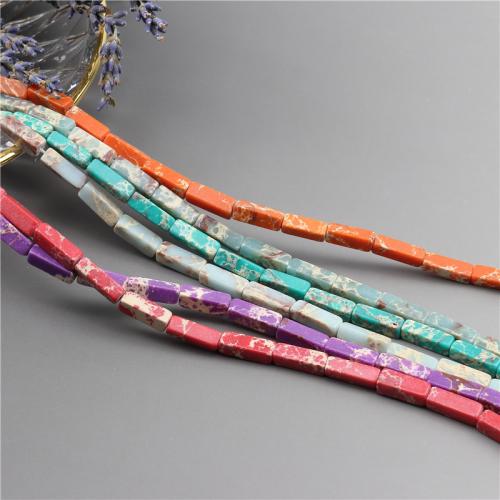 Eindruck Jaspis Perlen, Impression Jaspis, Rechteck, DIY, keine, 4x13mm, ca. 29PCs/Strang, verkauft von Strang