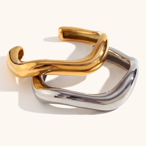 Stainless Steel Cuff Bangle, 316L Stainless Steel, Vacuum Ion Plating, fashion jewelry & for woman 12mm, Inner Approx 64.4mm [