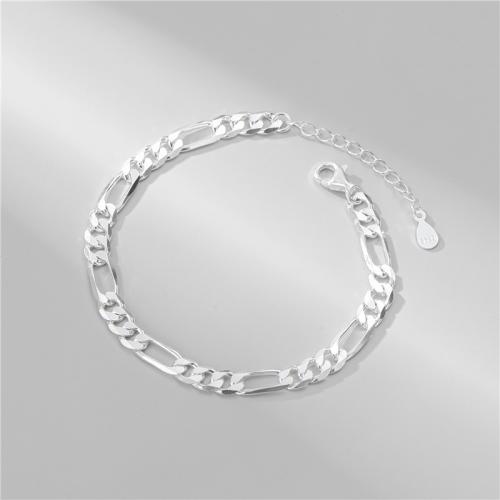 Sterling Silver Bracelets, 925 Sterling Silver, with 5CM extender chain, polished, for woman, silver color Approx 15 cm 