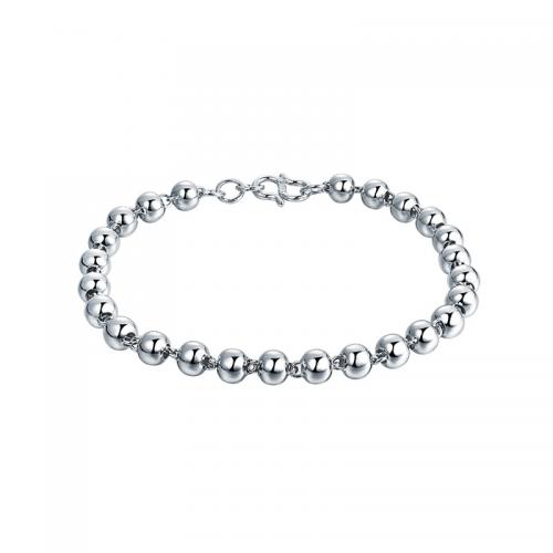 Стерлинговые серебряные браслеты, Серебро 925 пробы, полированный, разный размер для выбора & Женский, серебряный, длина:Приблизительно 17 см, продается PC