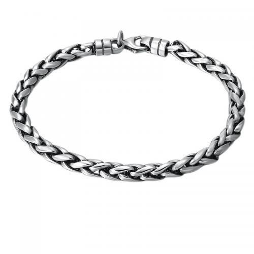 Sterling Silver Bracelets, 925 Sterling Silver, plated, Unisex, silver color Approx 20 cm 