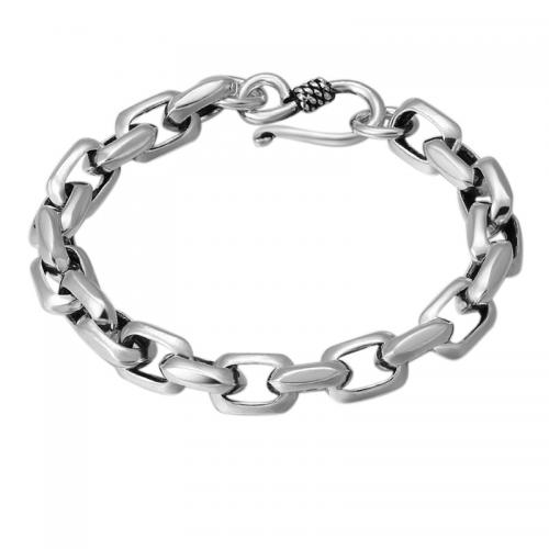 Sterling Silver Bracelets, 925 Sterling Silver, plated, Unisex, silver color Approx 18 cm 
