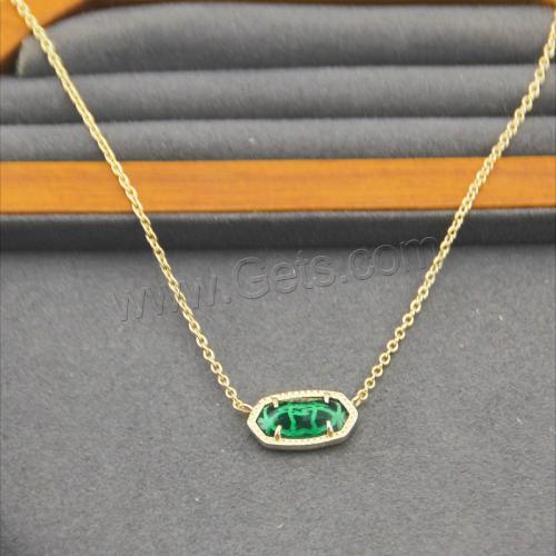 Gemstone Necklaces, Brass, with Gemstone, with 7CM extender chain, plated, for woman Approx 40 cm 