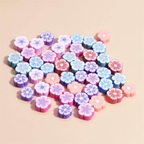 Flower Polymer Clay Beads, DIY 10mm, Approx [