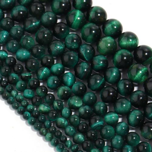 Perles d'Oeil de tigre, Rond, poli, DIY & normes différentes pour le choix, vert Environ 38 cm, Vendu par brin