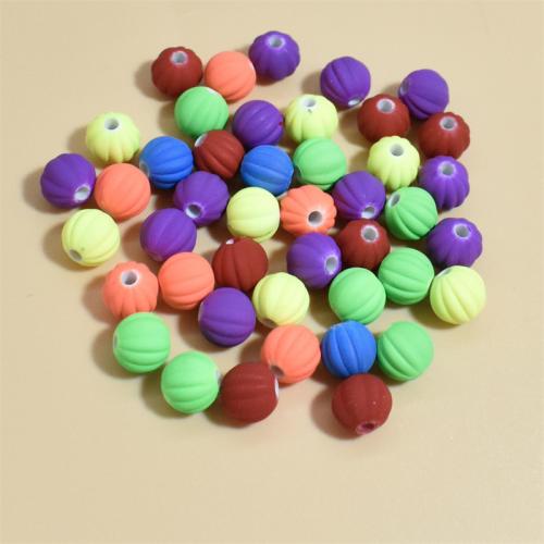 Perles acryliques dépolies, Acrylique, Rond, vernis au four, DIY, couleurs mélangées, 8mm, Environ Vendu par sac